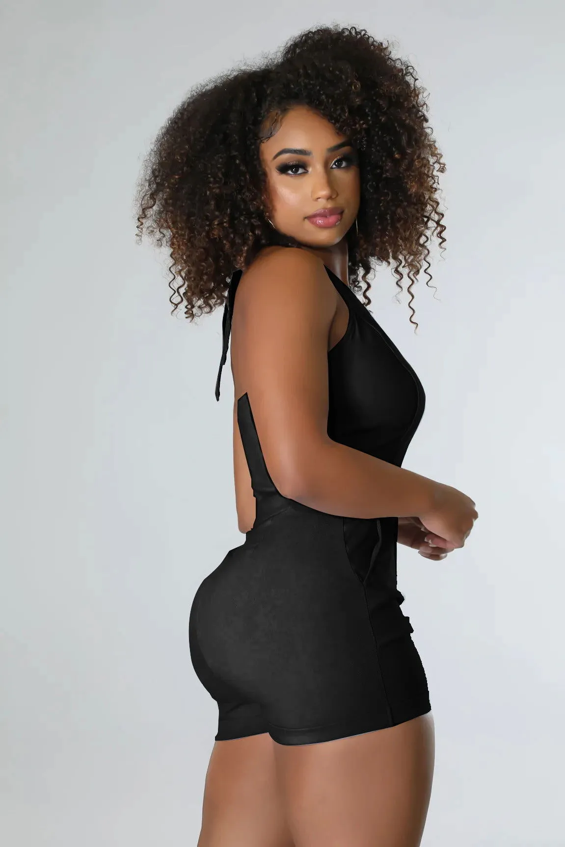 Hollow Out Chest High Waist Sleeveless Rompers