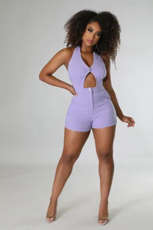 Hollow Out Chest High Waist Sleeveless Rompers