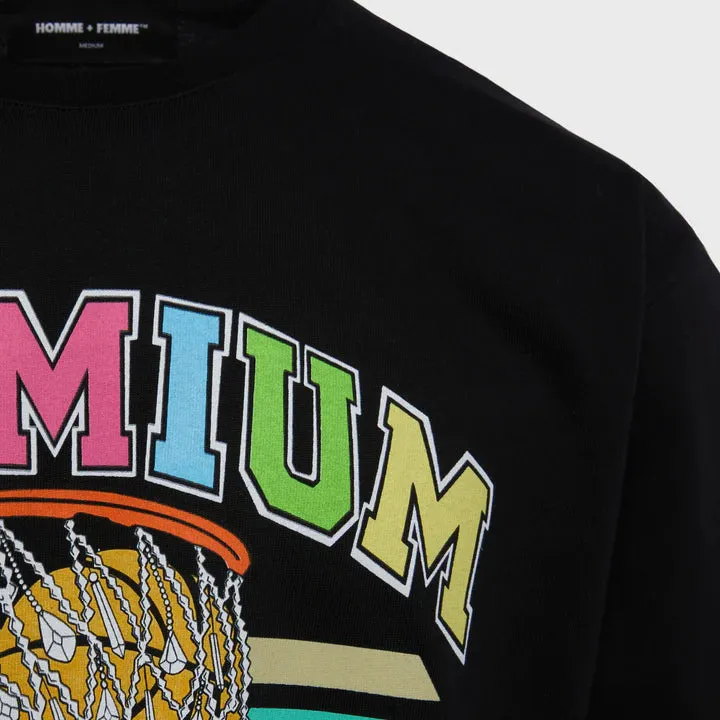 Homme   Femme "Basketball" Black Tee