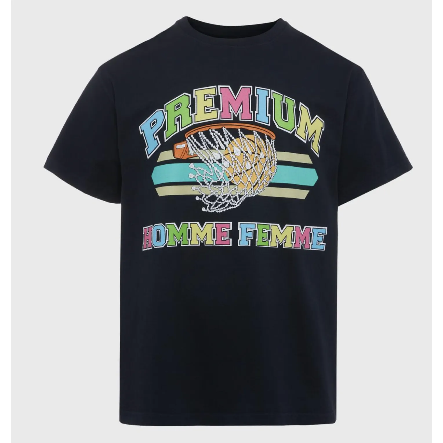 Homme   Femme "Basketball" Black Tee