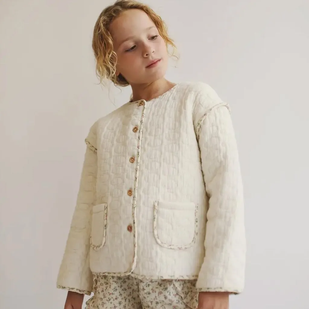 Jacket Quilted Ecru Flowers