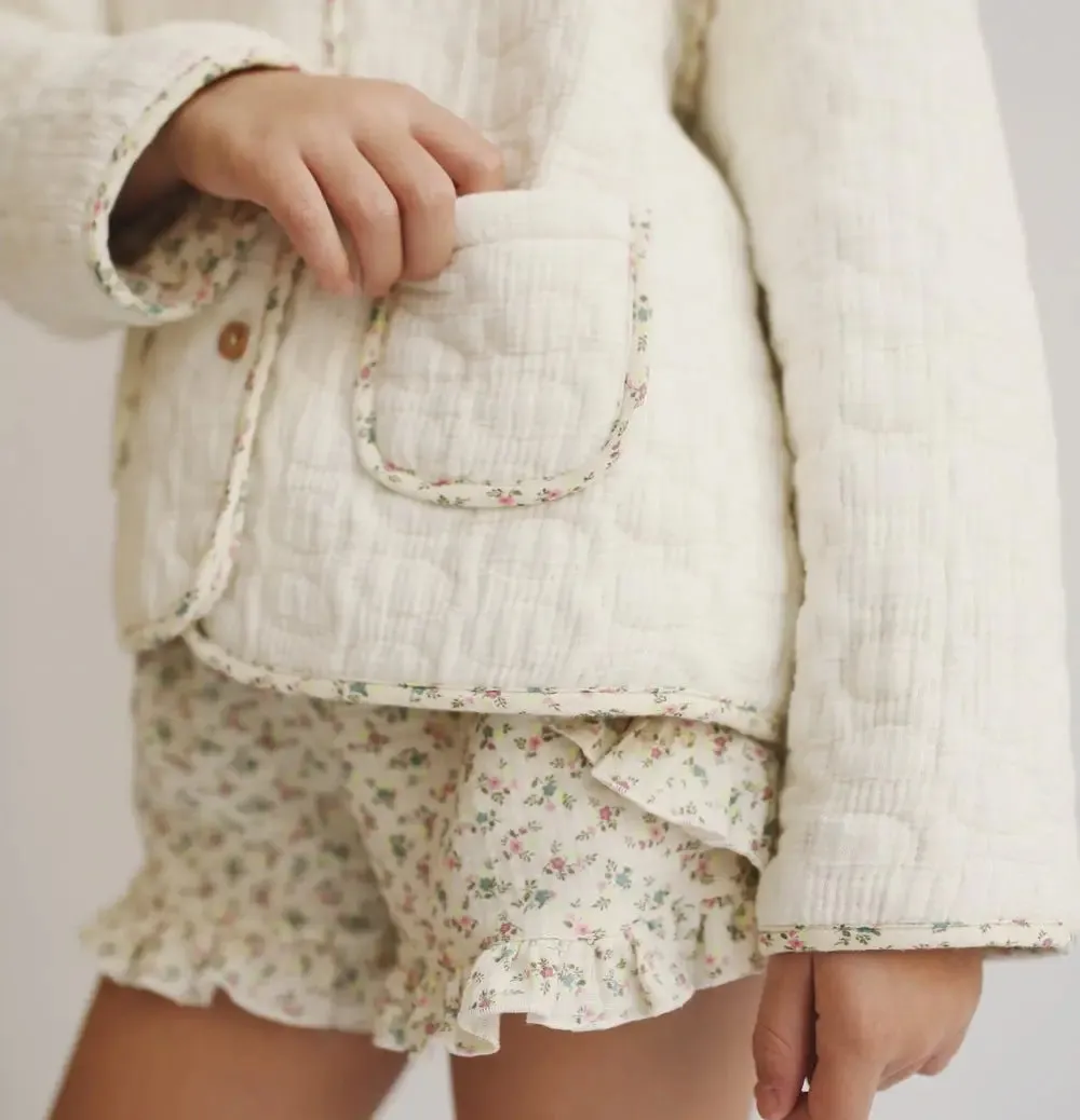 Jacket Quilted Ecru Flowers