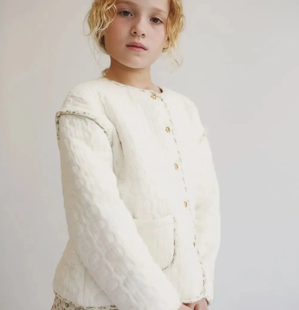 Jacket Quilted Ecru Flowers