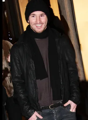 Lionel Messi Black Leather Jacket | Men Celebrity Leather Jacket by The Jacket Seller