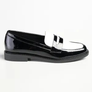 Madison Bliss 2 Tone Slip On Loafers - Black / White