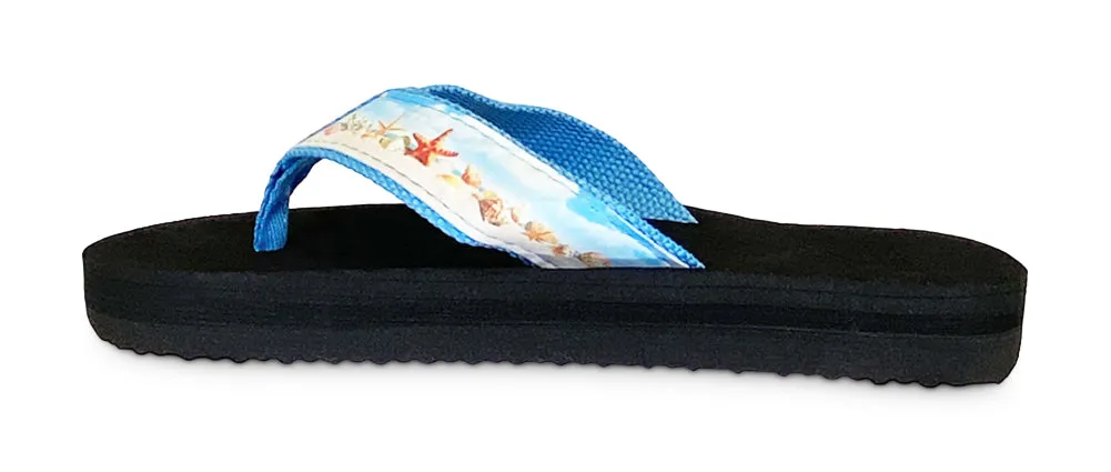 Norty Womens Resort Sandal Flip Flop Seashells   12265