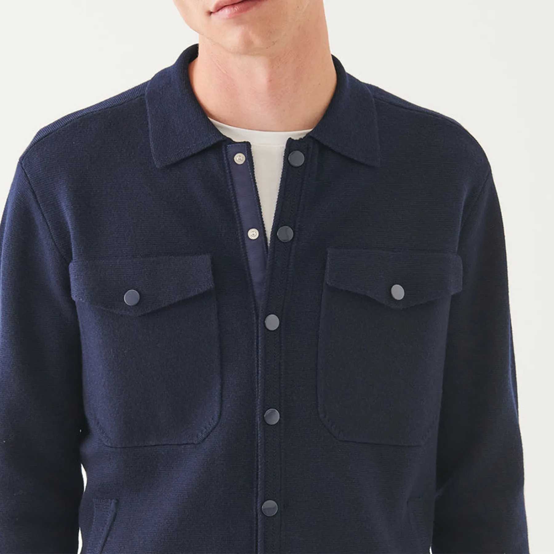 Patrick Assaraf Merino Overshirt - Navy