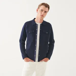 Patrick Assaraf Merino Overshirt - Navy
