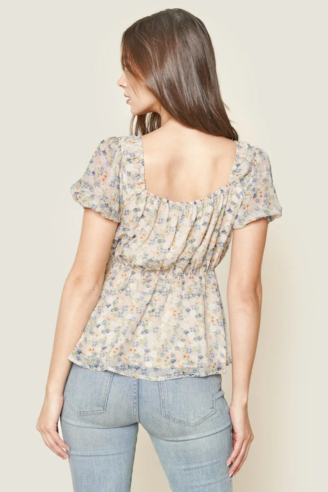 Princeton Floral Print Peplum Top