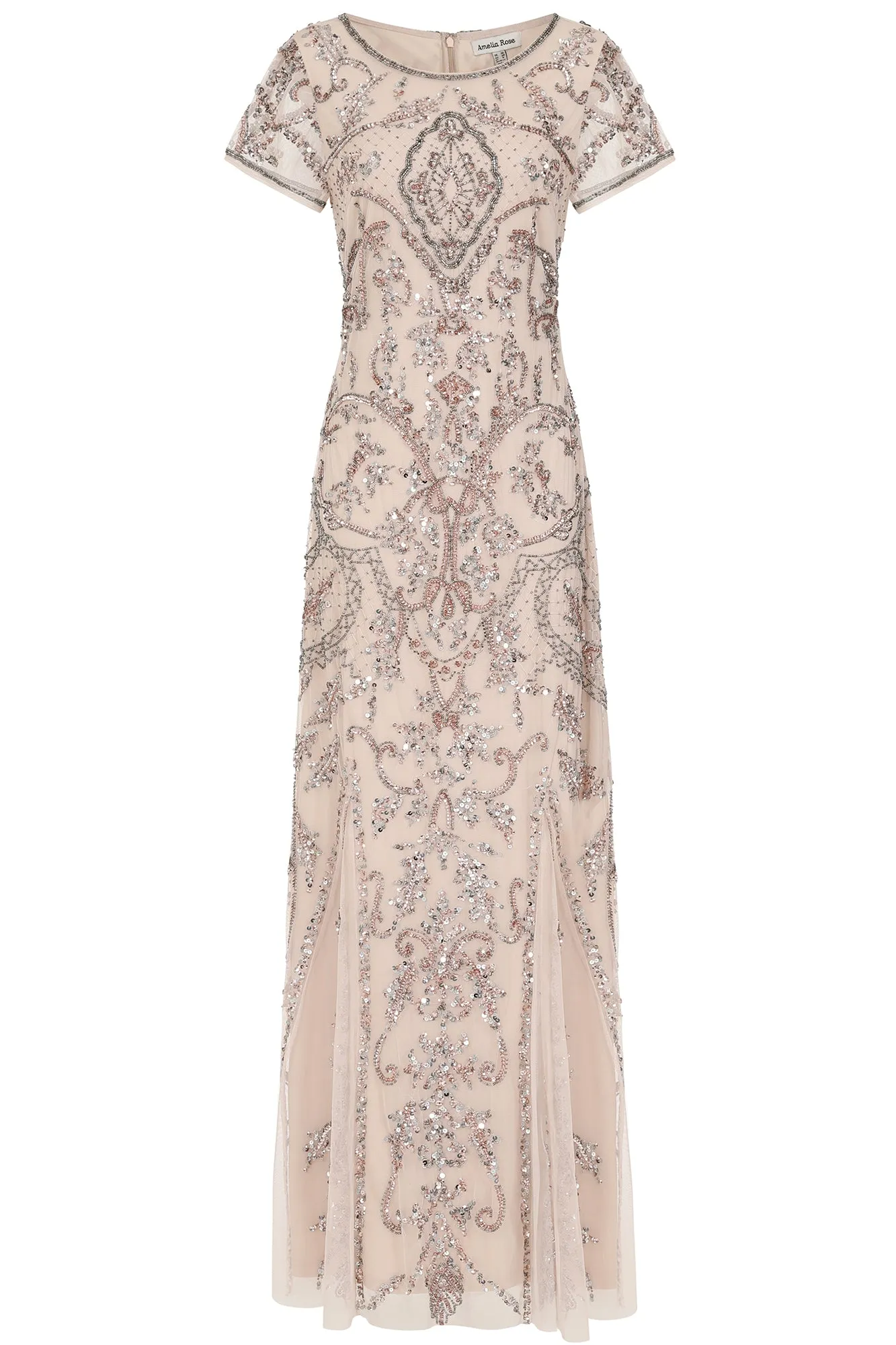 Roberta Nude Embellished Maxi Dress