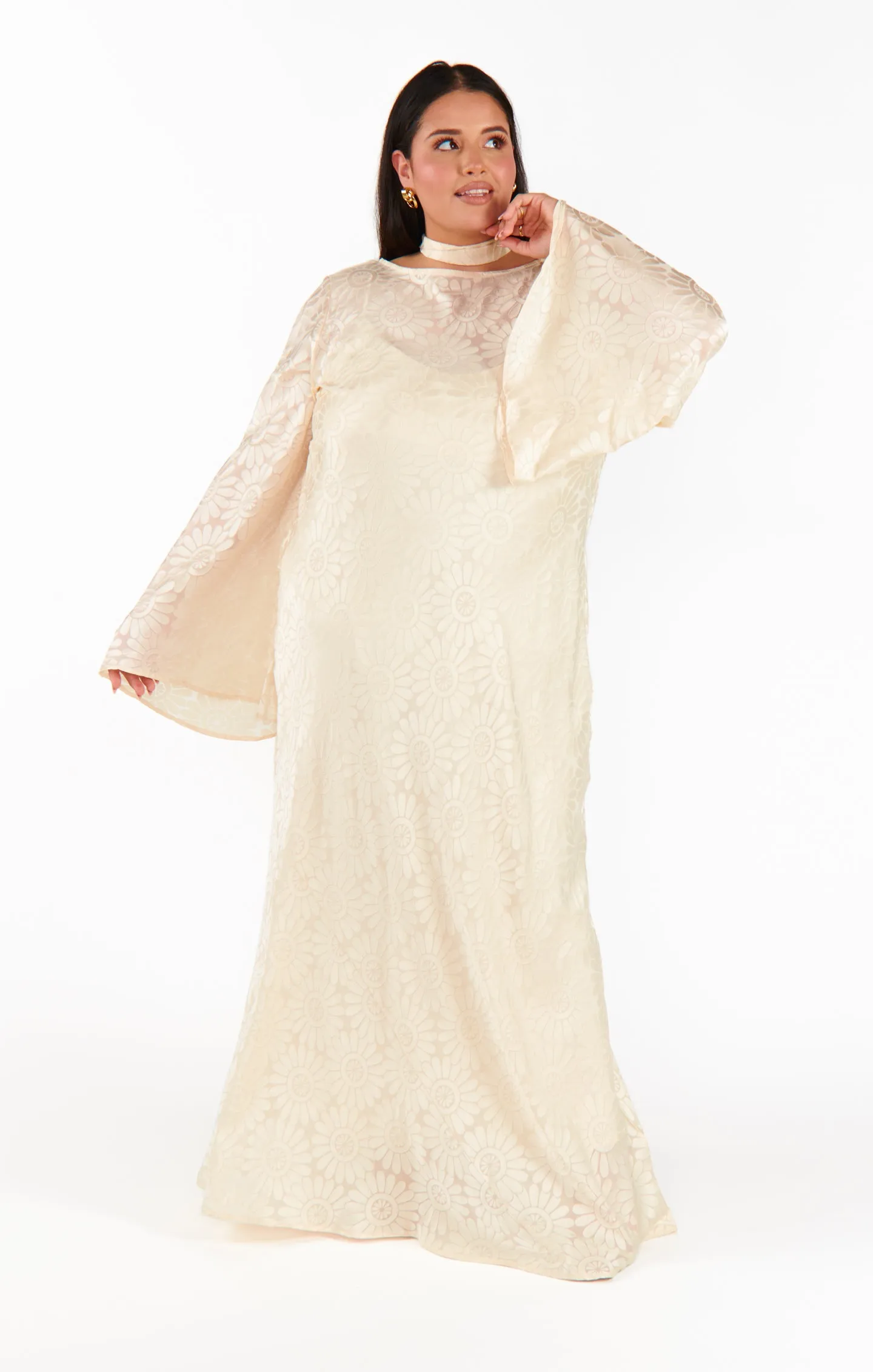 Sarah Dress ~ Cream Daisy Burnout