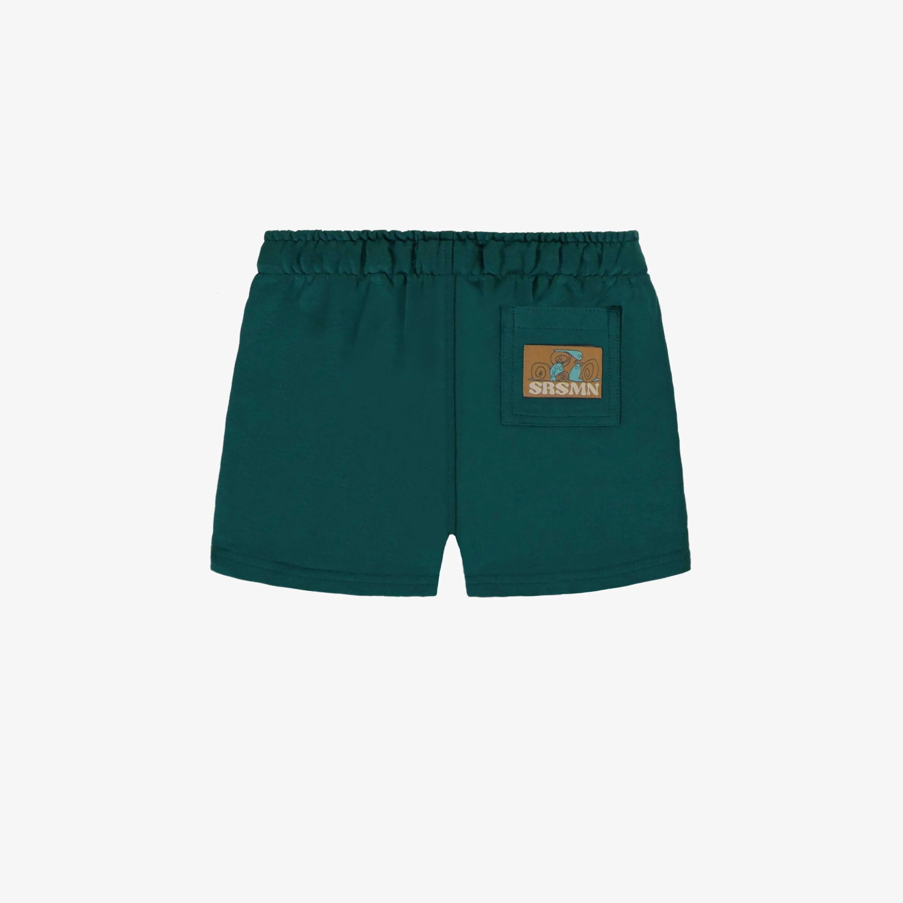 Short coupe décontractée vert en coton français, bébé || Green relaxed fit short in french terry, baby