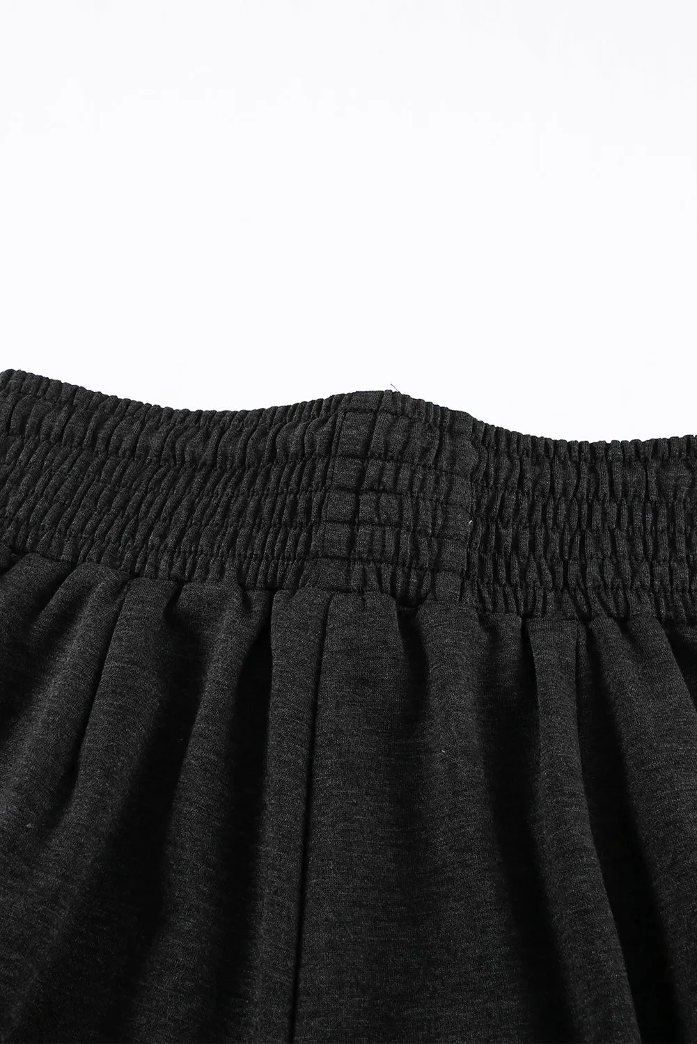 Smocked Elastic Waist Pocketed Harem Pants