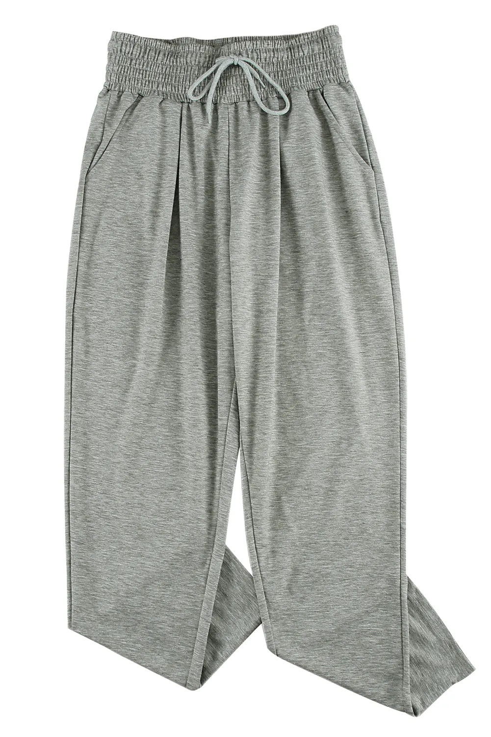 Smocked Elastic Waist Pocketed Harem Pants
