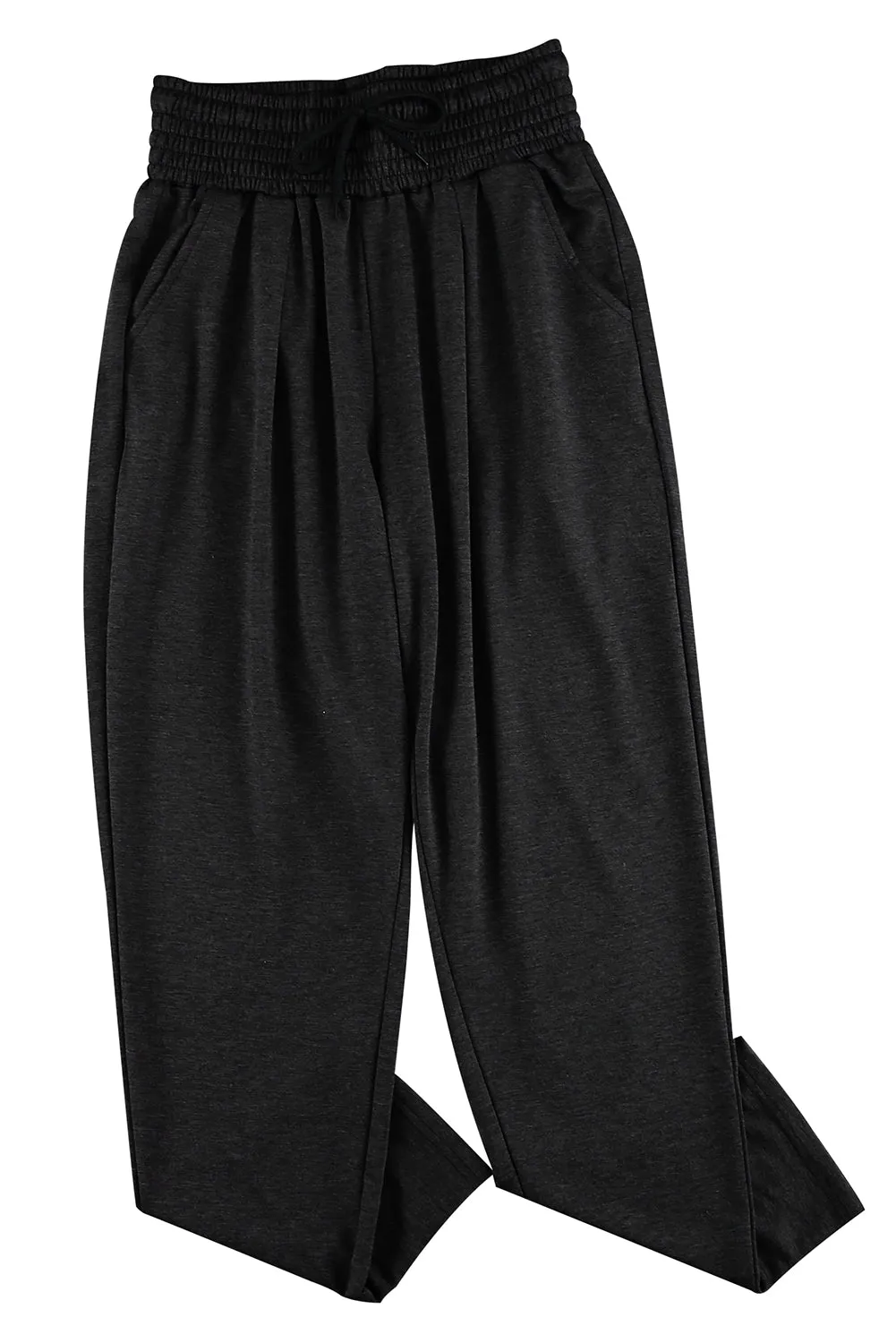 Smocked Elastic Waist Pocketed Harem Pants