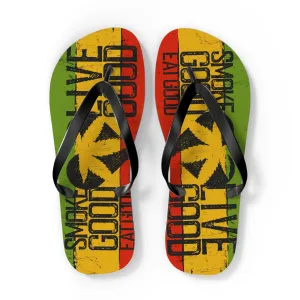 Smoke Good Eat Good Live Good Flip Flops