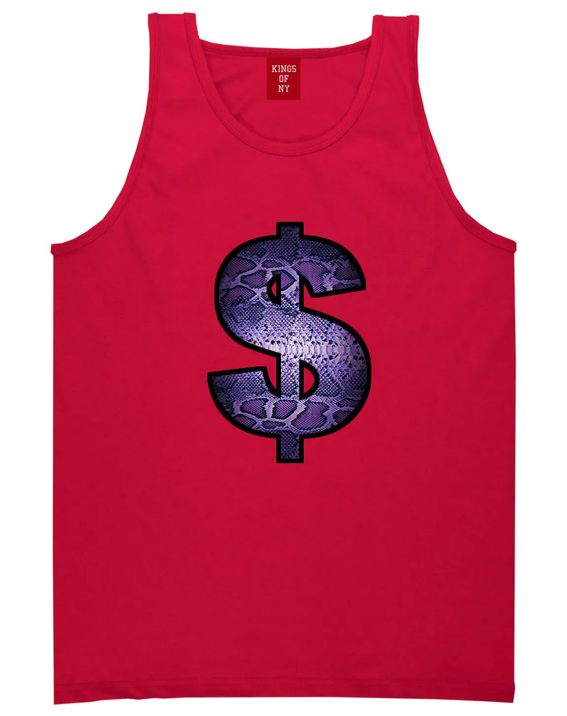 Snakeskin Money Sign Purple Animal Print Tank Top