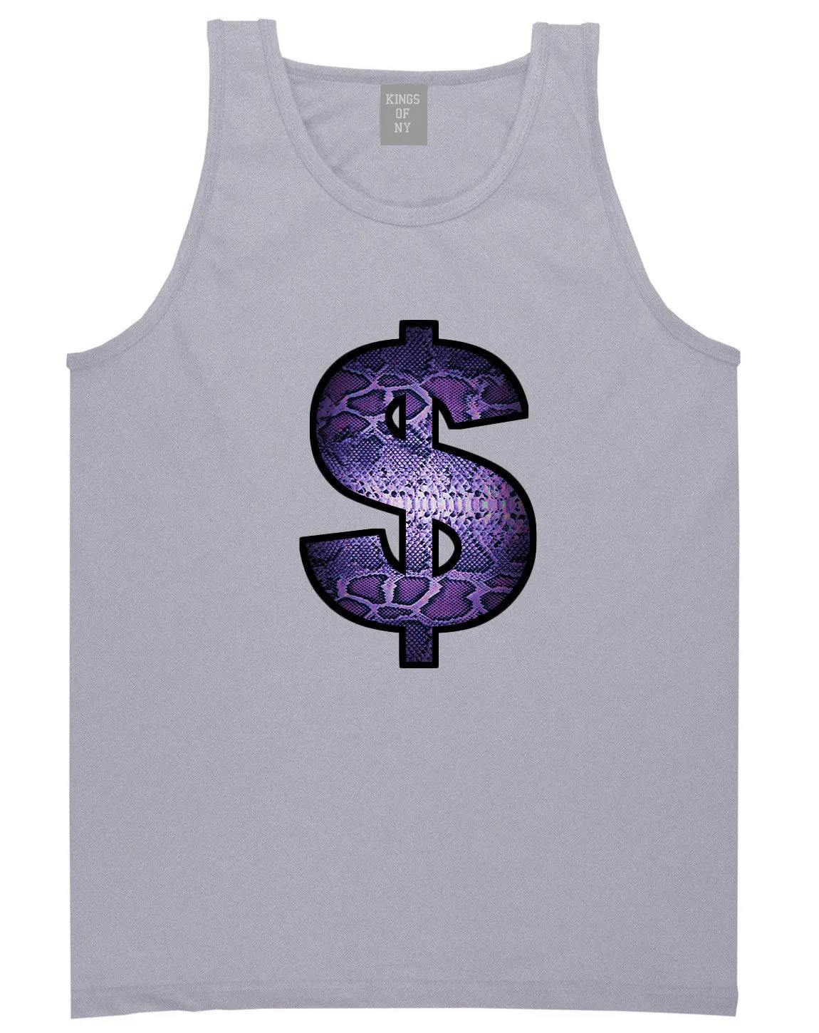 Snakeskin Money Sign Purple Animal Print Tank Top