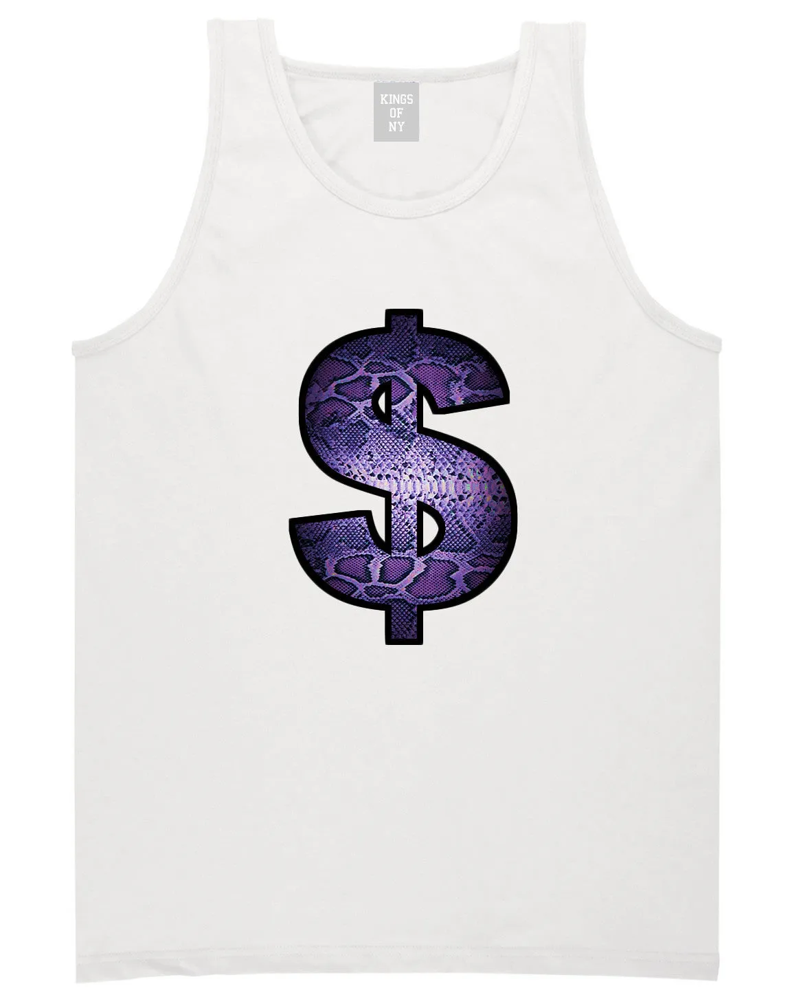 Snakeskin Money Sign Purple Animal Print Tank Top