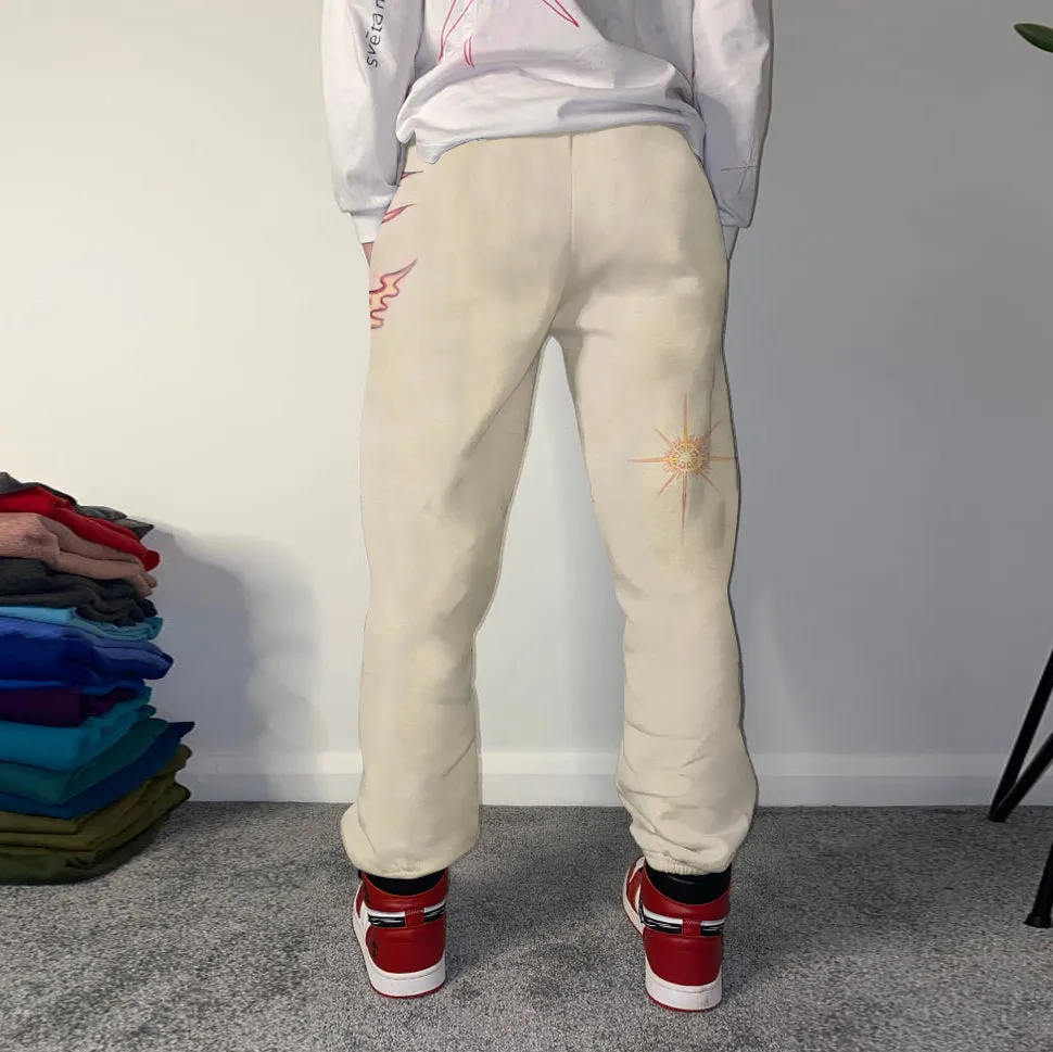 Street style men's tomahawk skull print casual sweatpants