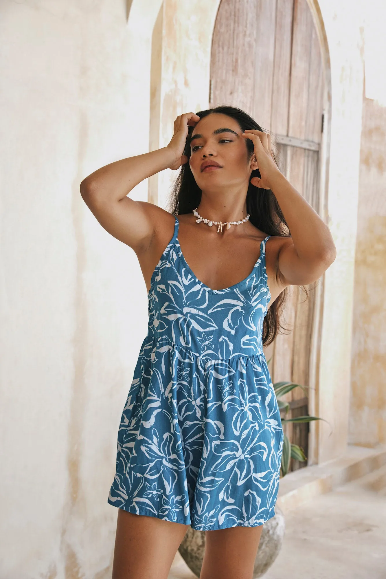 Wild Daisy Romper in Pacific