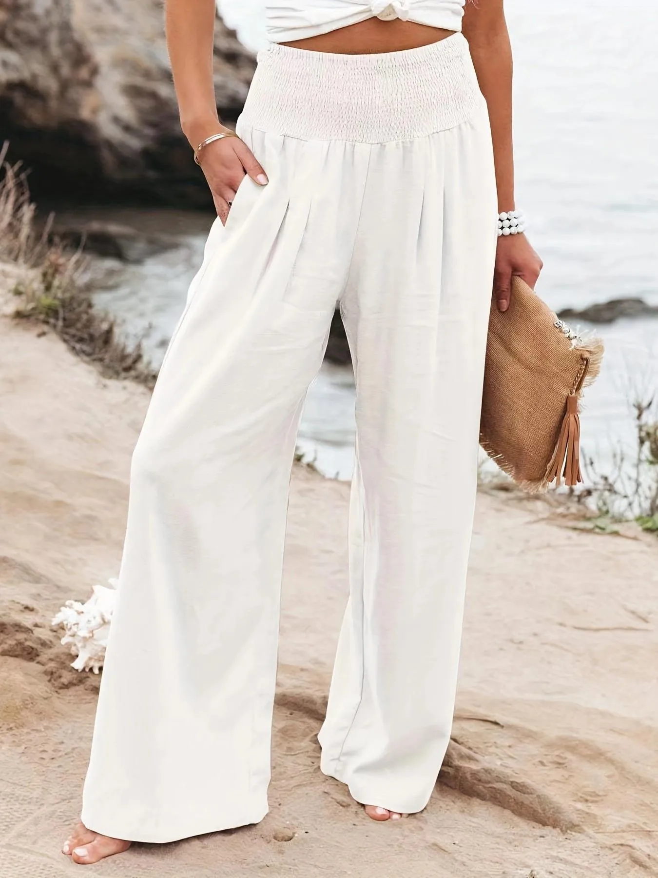 Women's Casual Trousers Style Cotton Distressed For Pants