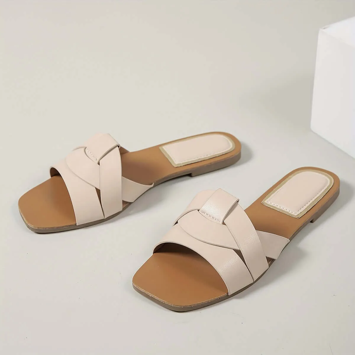 Women's Square Toe Summer Sandals: Comfortable PU Flats