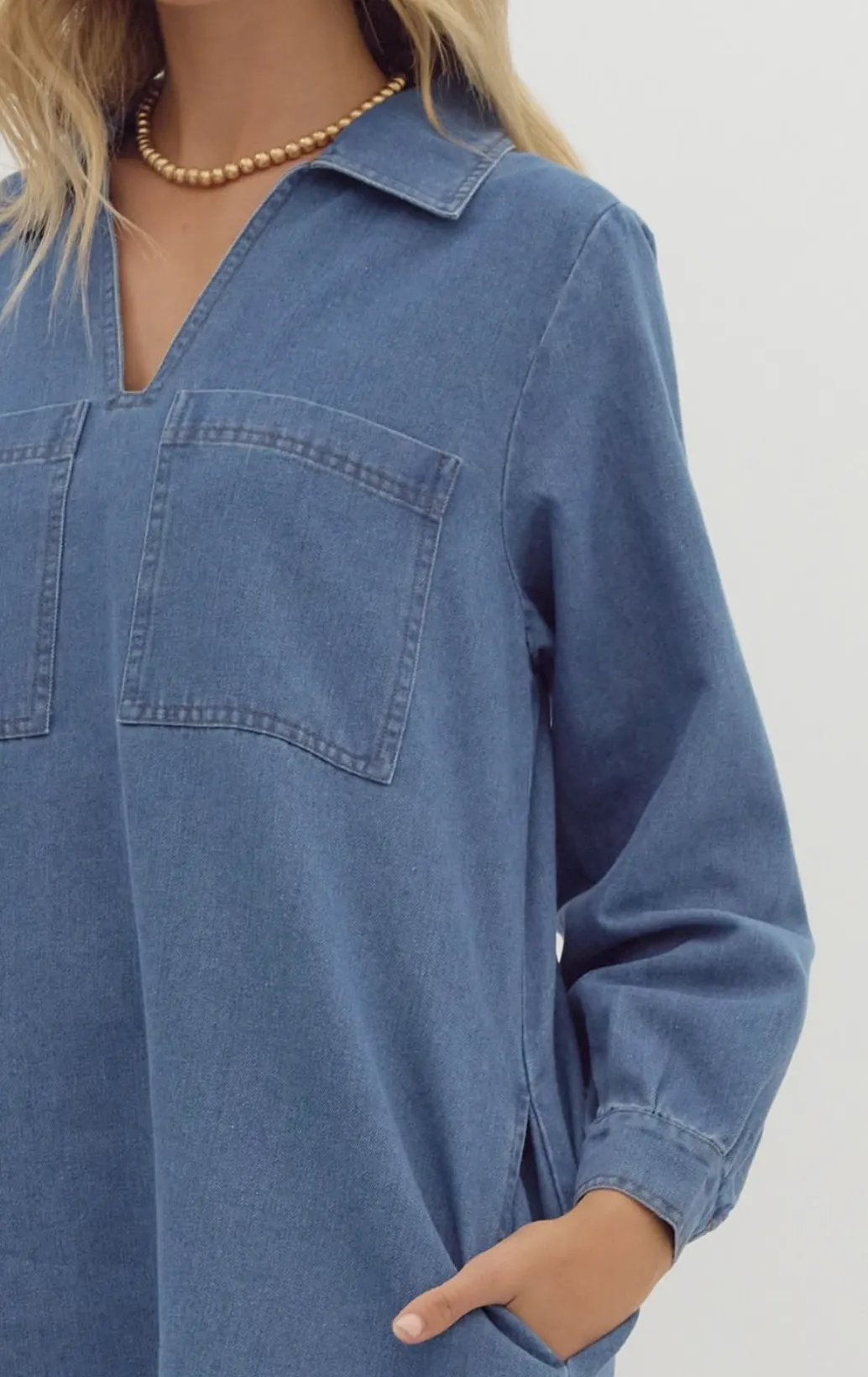 Zane Denim Long Sleeve Dress